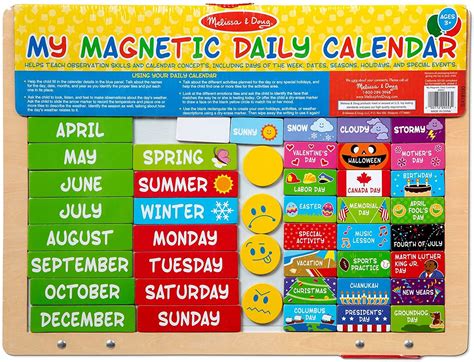 Melissa And Doug My Daily Calendar Replacement Magnets